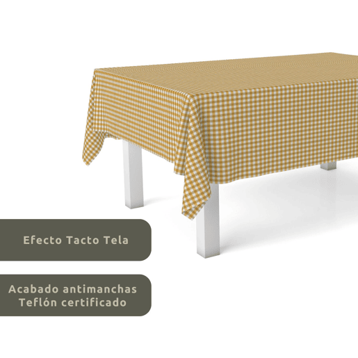 Toalha de mesa Vichy Oro Teflon Pronta 100x140cm Donegal Collections