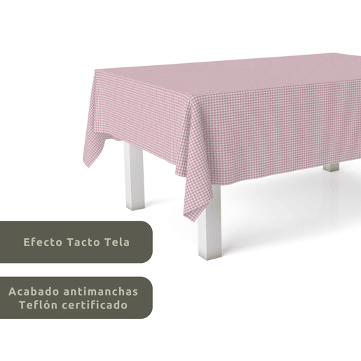 Toalha de mesa Vichy Pequena Rosa Teflon Pronta 260x140cm Donegal Collections