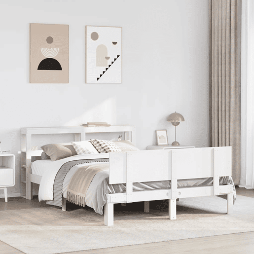 Estrutura De Cama Dupla para adultos c cabeceira - 120x200 cm branco Estrutura De Cama Dupla para adultos c cabeceira - 120x200 cm branco