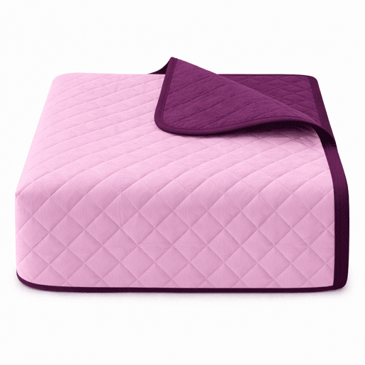 Colcha Reversível Bicolor SalmãoBeringela Cama 90cm Donegal Collections
