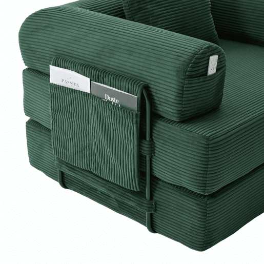 Sofá modular de 3 lugares - com pufe, estrutura em metal, 3 almofadas, estofamento extra, versátil - verde esmeralda Sofá modular de 3 lugares - com pufe, estrutura em metal, 3 almofadas, estofamento extra, versátil - verde esmeralda