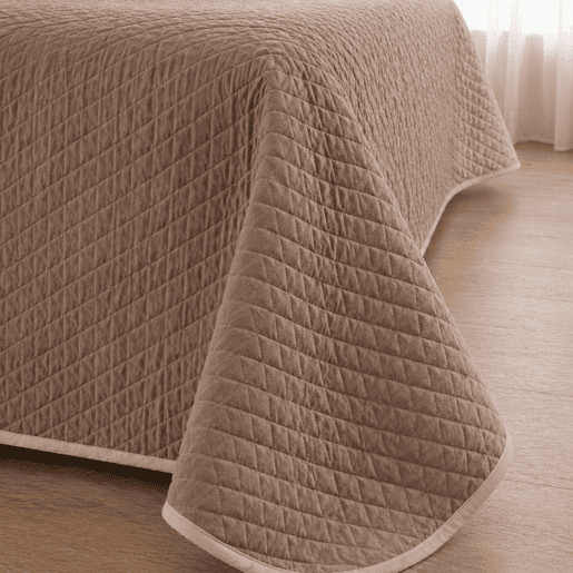 Colcha Reversível Bicolor CouroLinho Cama 180cm Donegal Collections
