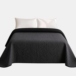 Colcha Reversível Bicolor AntracitePreto Cama 90cm Donegal Collections