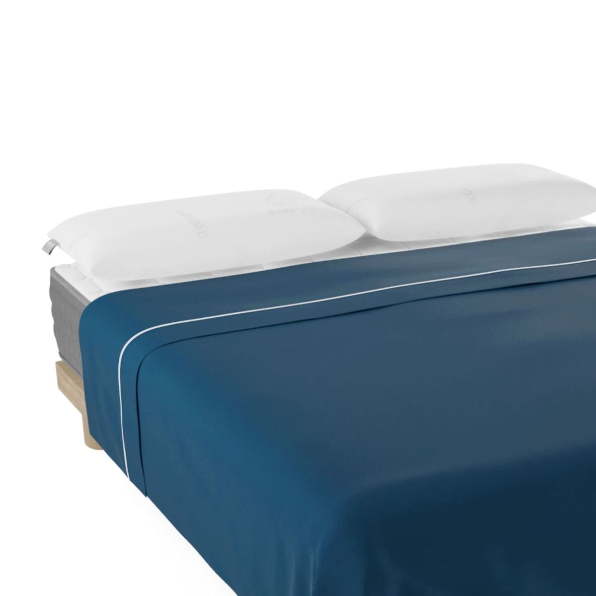 Sábana encimera   azul 100% algodón 180 hilos, suave, fresca, transpirable, lavable a 30ºc