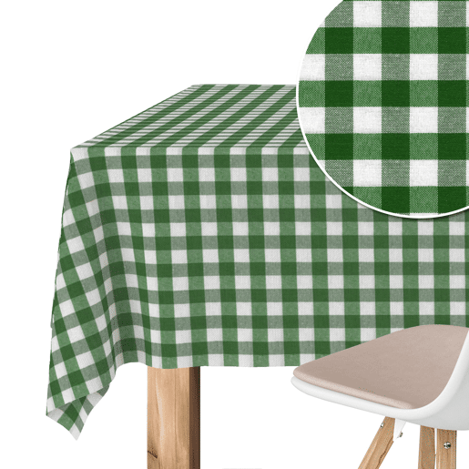 Toalha de mesa Vichy Verde Botella Teflon Pronta 300x140cm Donegal Collections
