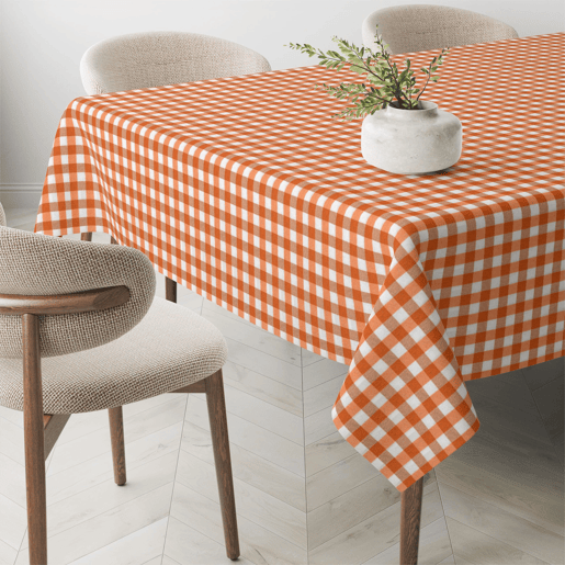 Toalha de mesa Vichy Naranja Teflon Pronta 140x140cm Donegal Collections