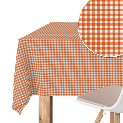 Toalha de mesa Vichy Pequena Naranja Teflon Pronta 200x140cm Donegal Collections