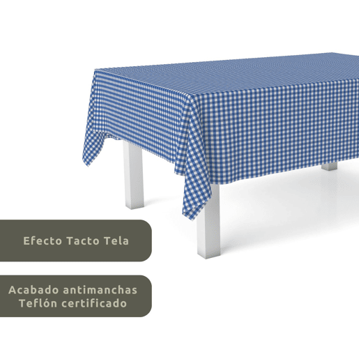 Toalha de mesa Vichy Azul Royal Teflon Pronta 140x140cm Donegal Collections