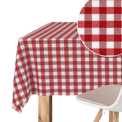 Toalha de mesa Vichy Rojo Teflon Pronta 140x140cm Donegal Collections