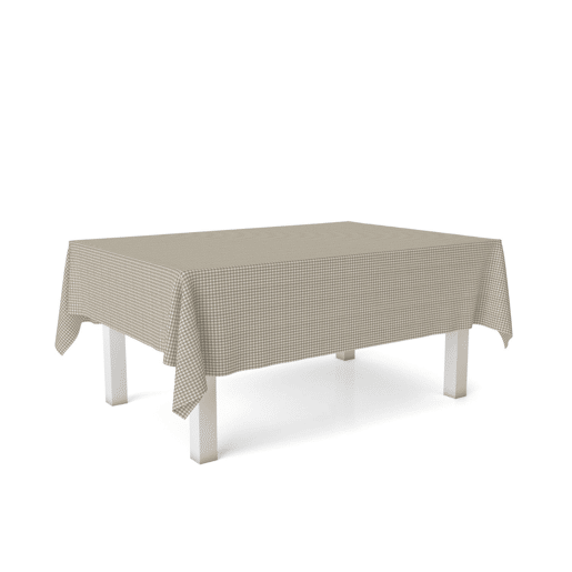 Toalha de mesa Vichy Pequena Taupe Teflon Pronta 300x140cm Donegal Collections