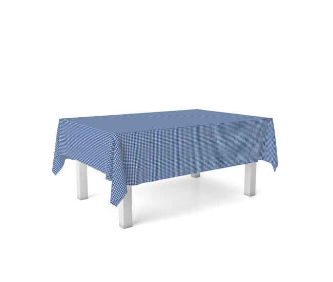 Mantel vichy pequeño azul royal teflonado confeccionado 220x140cm donegal collections