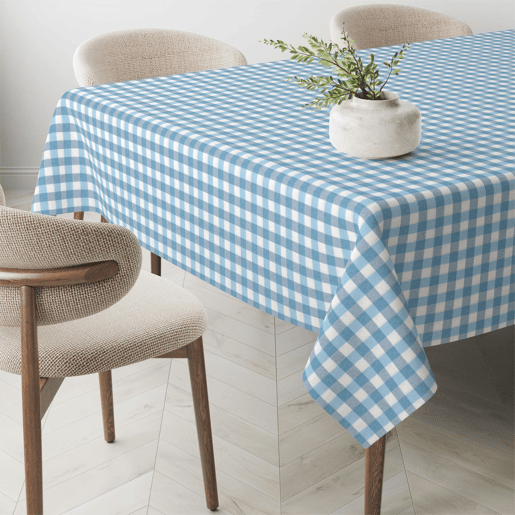Toalha de mesa Vichy Azul Teflon Pronta 220x140cm Donegal Collections