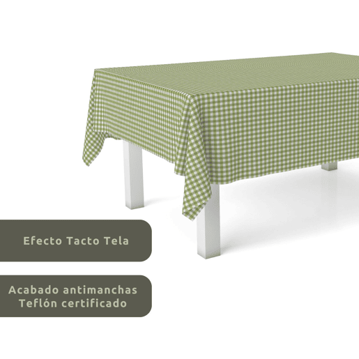 Toalha de mesa Vichy Verde Pistacho Teflon Pronta 140x140cm Donegal Collections