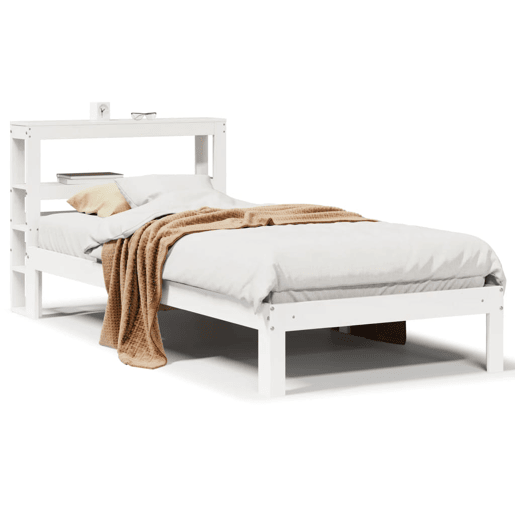 Estrutura de cama de solteiro para adultos c cabeceira 75x190 cm pinho maciço Estrutura de cama de solteiro para adultos c cabeceira 75x190 cm pinho maciço