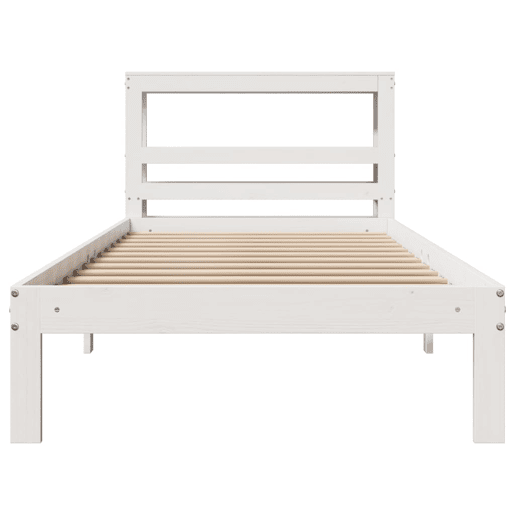 Estrutura de cama de solteiro para adultos c cabeceira 75x190 cm pinho maciço Estrutura de cama de solteiro para adultos c cabeceira 75x190 cm pinho maciço