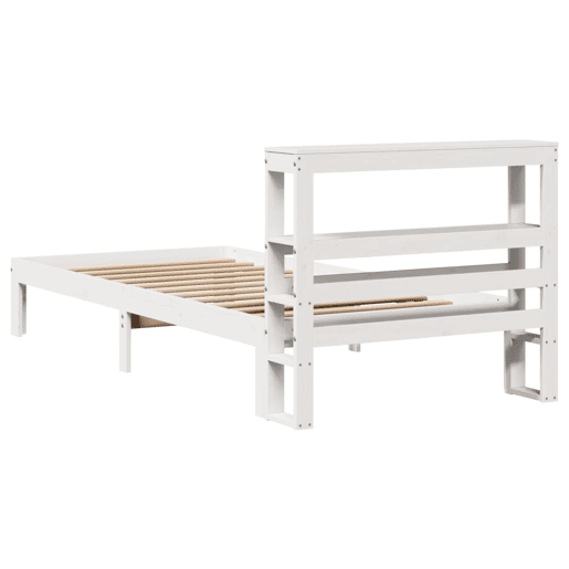 Estrutura de cama de solteiro para adultos c cabeceira 75x190 cm pinho maciço Estrutura de cama de solteiro para adultos c cabeceira 75x190 cm pinho maciço