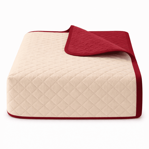 Colcha Reversível Bicolor BegeRojo Cama 150cm Donegal Collections