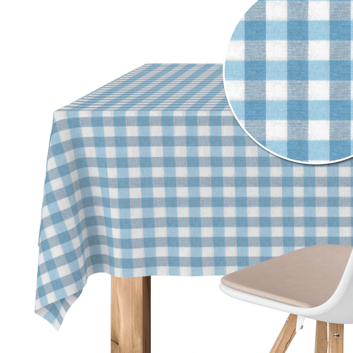 Toalha de mesa Vichy Azul Teflon Pronta 140x140cm Donegal Collections