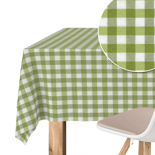Toalha de mesa Vichy Verde Pistacho Teflon Pronta 220x140cm Donegal Collections