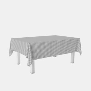Toalha de mesa Vichy Cinza Claro Teflon Pronta 200x140cm Donegal Collections
