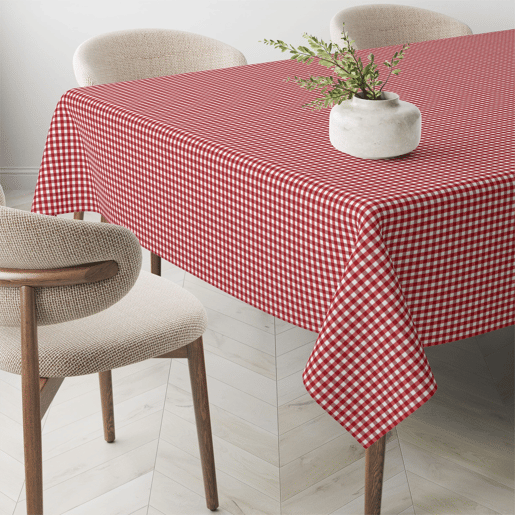 Toalha de mesa Vichy Pequena Rojo Teflon Pronta 140x140cm Donegal Collections