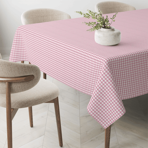 Toalha de mesa Vichy Pequena Rosa Teflon Pronta 200x140cm Donegal Collections