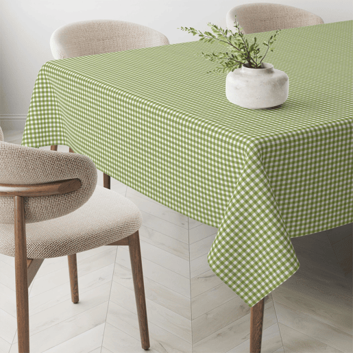 Toalha de mesa Vichy Pequena Verde Pistacho Teflon Pronta 300x140cm Donegal Collections