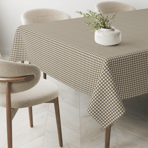 Toalha de mesa Vichy Pequena Cuero Teflon Pronta 180x140cm Donegal Collections