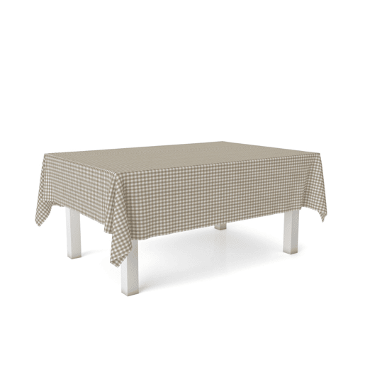 Toalha de mesa Vichy Taupe Teflon Pronta 240x140cm Donegal Collections