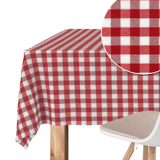 Toalha de mesa Vichy Rojo Teflon Pronta 300x140cm Donegal Collections
