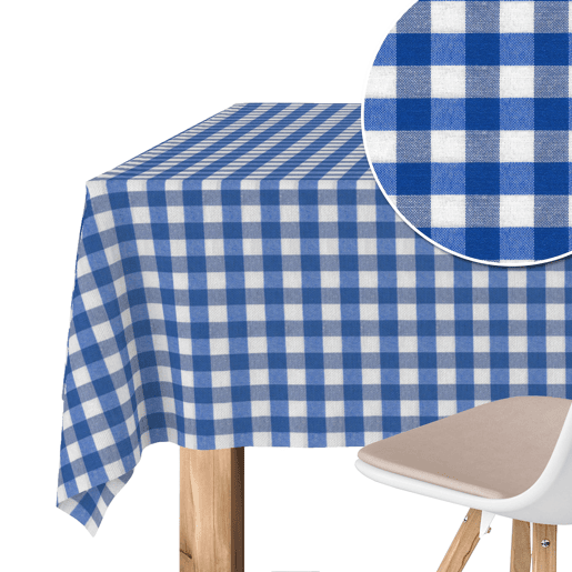 Toalha de mesa Vichy Azul Royal Teflon Pronta 100x140cm Donegal Collections