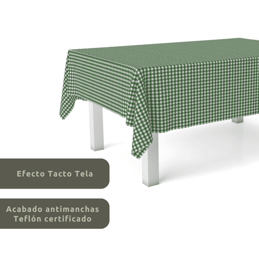 Toalha de mesa Vichy Verde Botella Teflon Pronta 180x140cm Donegal Collections