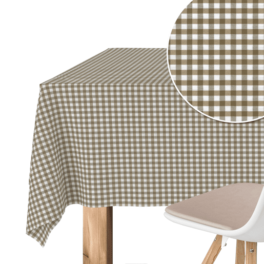 Toalha de mesa Vichy Pequena Cuero Teflon Pronta 200x140cm Donegal Collections