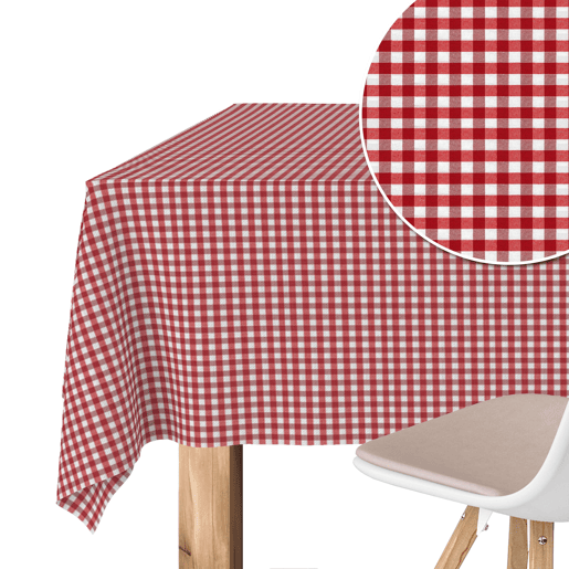 Toalha de mesa Vichy Pequena Rojo Teflon Pronta 220x140cm Donegal Collections