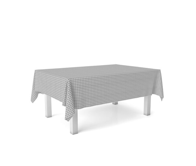 Mantel vichy gris claro teflonado confeccionado 240x140cm donegal collections