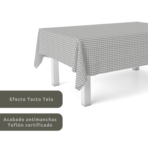 Toalha de mesa Vichy Cinza Claro Teflon Pronta 240x140cm Donegal Collections
