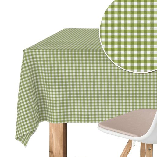 Toalha de mesa Vichy Pequena Verde Pistacho Teflon Pronta 180x140cm Donegal Collections