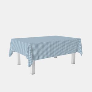 Toalha de mesa Vichy Azul Teflon Pronta 300x140cm Donegal Collections