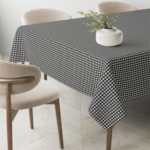Toalha de mesa Vichy Pequena Preto Teflon Pronta 180x140cm Donegal Collections