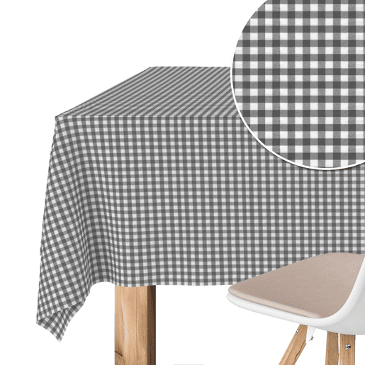 Toalha de mesa Vichy Pequena Cinza Oscuro Teflon Pronta 250x140cm Donegal Collections