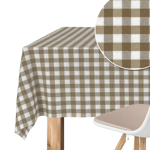 Toalha de mesa Vichy Cuero Teflon Pronta 300x140cm Donegal Collections