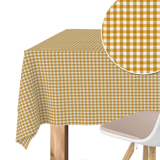 Toalha de mesa Vichy Pequena Oro Teflon Pronta 180x140cm Donegal Collections