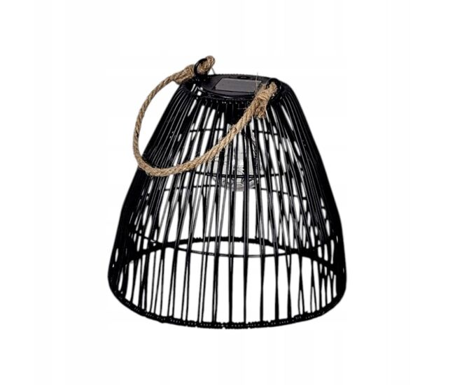 Well home farol solar grande 24x24x23cm con mango y pantalla decorativa