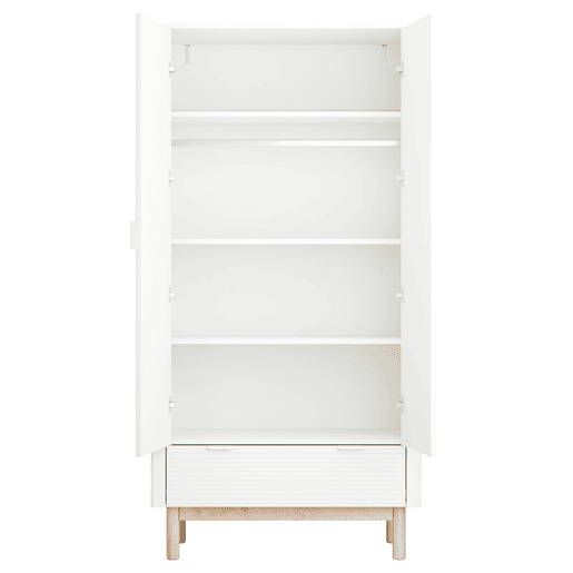 Cómoda com 3 gavetas e roupeiro de 2 portas Pinio Miloo Branco Cómoda com 3 gavetas e roupeiro de 2 portas Pinio Miloo Branco