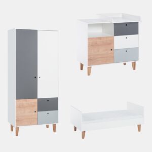 Quarto completo berço evolutivo cómoda muda-fraldas roupeiro Vox Concept Madeira
