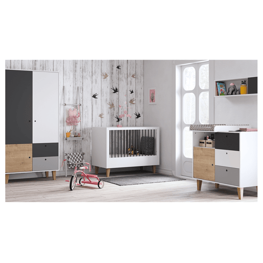 Quarto completo berço evolutivo cómoda muda-fraldas roupeiro Vox Concept Madeira
