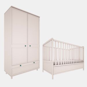 Berço evolutivo 70x140 e roupeiro 2 portas Wood Luck Gabriel Cachemira