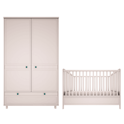 Berço evolutivo 70x140 e roupeiro 2 portas Wood Luck Gabriel Cachemira
