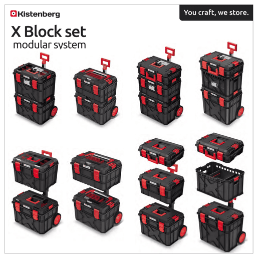 Caixa de ferramentas modular com rodas