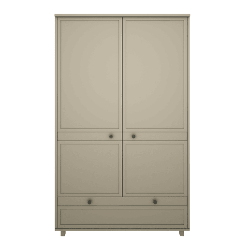 Cómoda de 4 gavetas e roupeiro de 2 portas Wood Luck Gabriel Verde Eucalipto